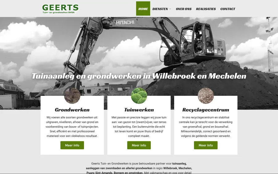 Homepage van Geerts Tuin- en Grondwerken, tuinaanleg en grondwerken in Willebroek
